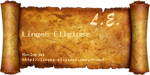 Linges Eligiusz névjegykártya